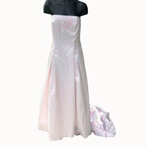 Las Vegas Wedding Dress Costume Women’s 0–2 Pink Strapless Flamingo Elvis Dice